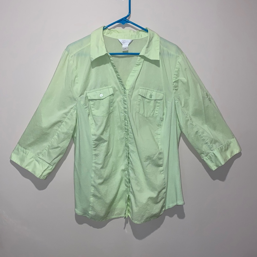 CJ Banks button down shirt - size 2X light green